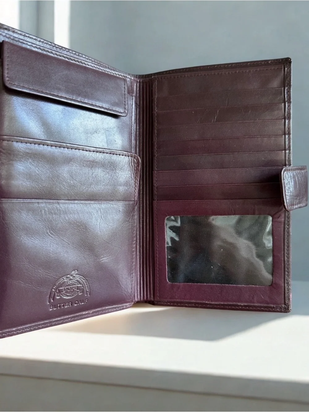 DOPP Collection Vintage Burgundy Calf Leather Travel Wallet Organizer - Picture 2 of 6